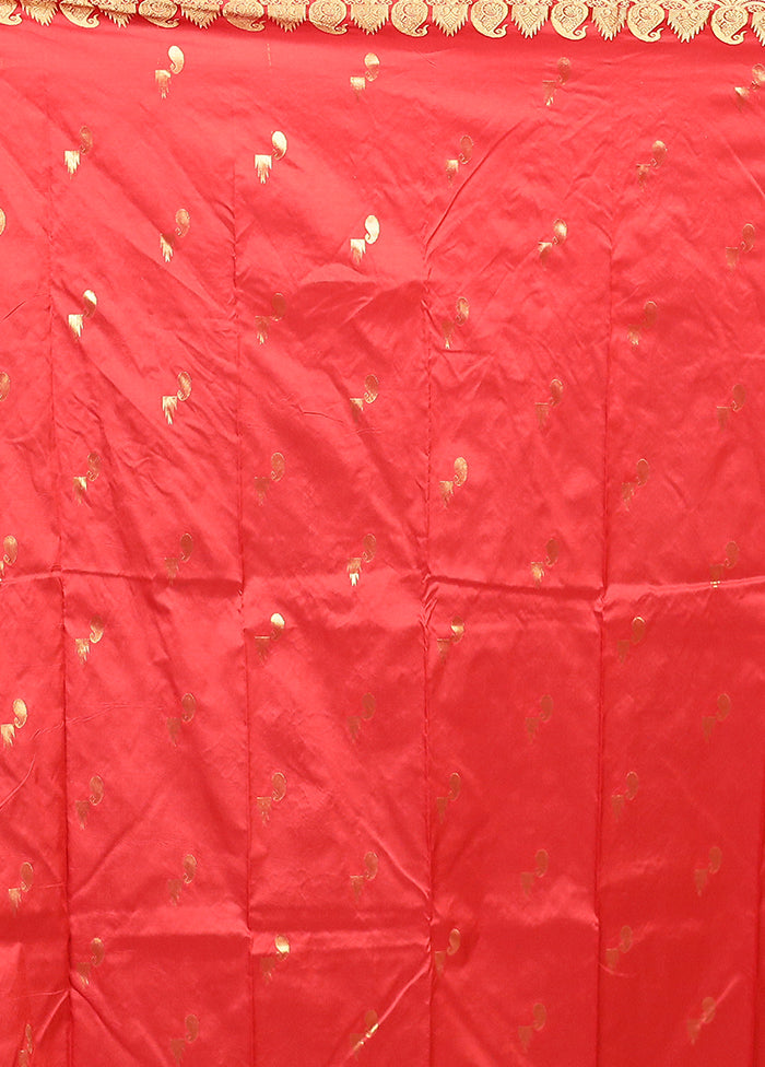 Yellow Handloom Kanjivaram Pure Silk Saree With Blouse Piece