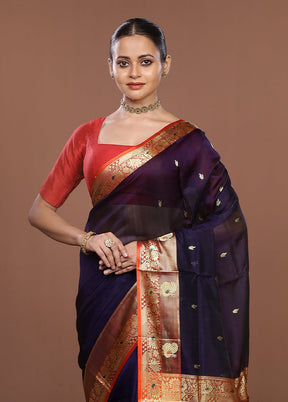 Blue Pure Cotton Saree With Blouse Piece