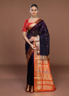Blue Pure Cotton Saree With Blouse Piece