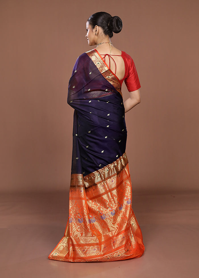 Blue Pure Cotton Saree With Blouse Piece