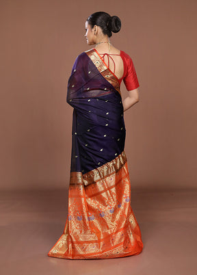 Blue Pure Cotton Saree With Blouse Piece