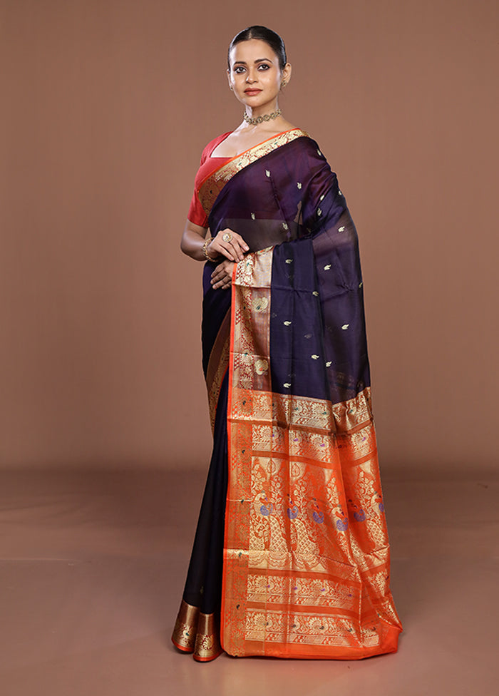 Blue Pure Cotton Saree With Blouse Piece