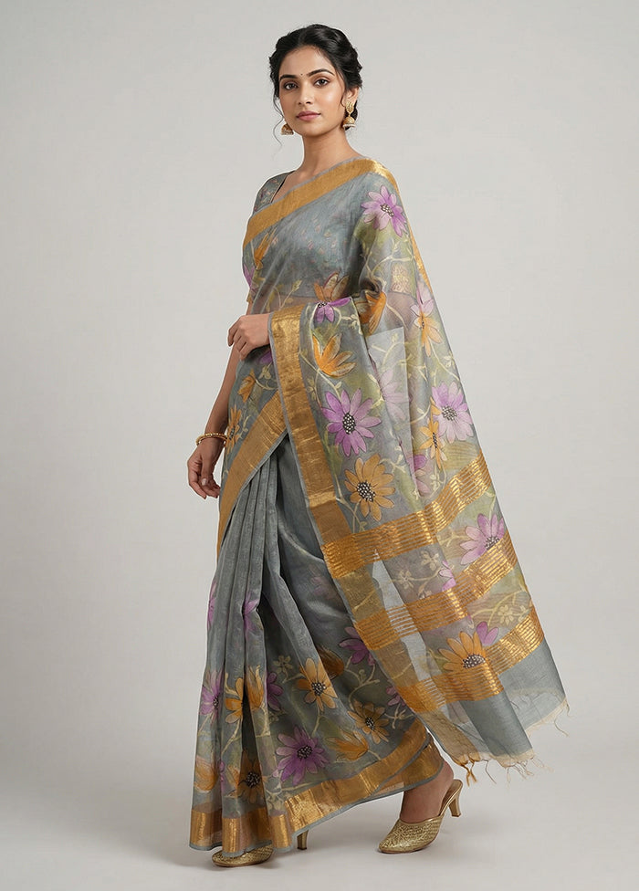 Green Tussar Silk Saree With Blouse Piece