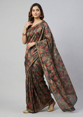 Black Organza Saree With Blouse Piece