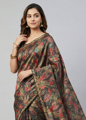 Black Organza Saree With Blouse Piece