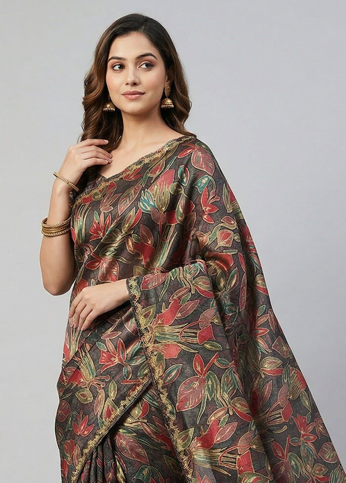 Black Organza Saree With Blouse Piece
