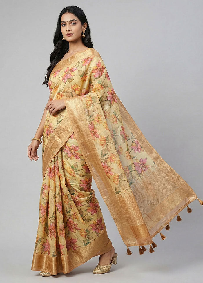 Green Organza Saree With Blouse Piece