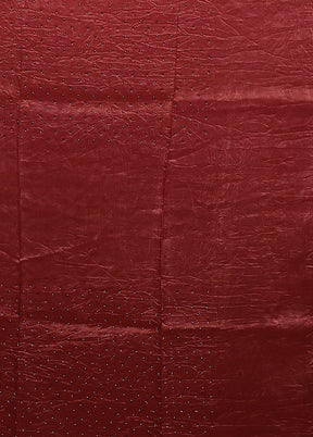 Maroon Tissue Silk Saree With Blouse Piece