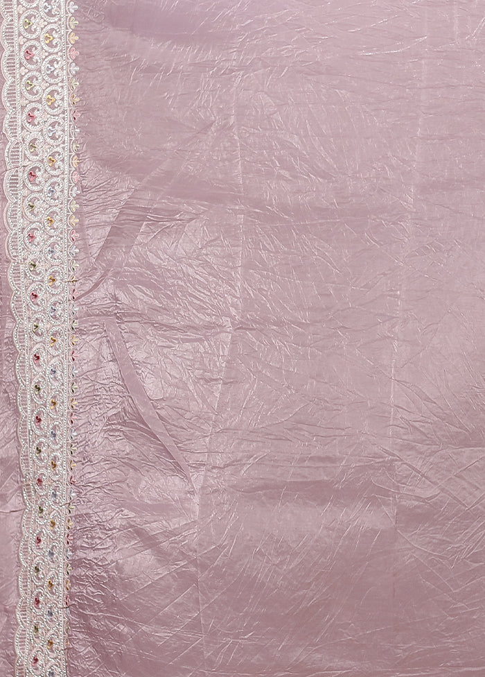 Purple Tissue Silk Saree With Blouse Piece