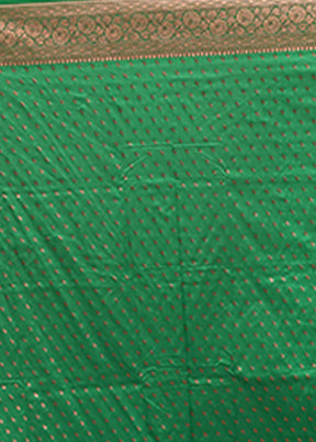 Green Katan Silk Saree With Blouse Piece
