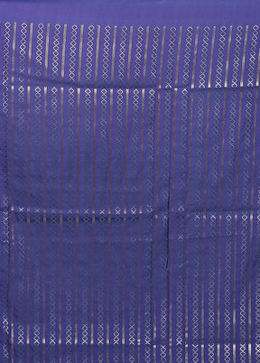 Blue Katan Silk Saree With Blouse Piece