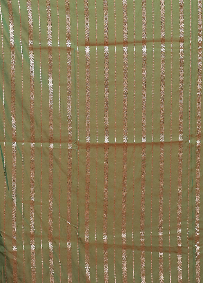 Green Katan Silk Saree With Blouse Piece