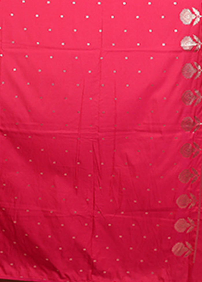 Pink Katan Silk Saree With Blouse Piece