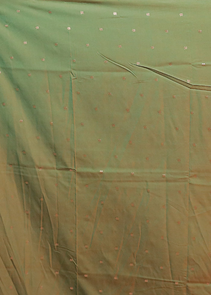 Green Katan Silk Saree With Blouse Piece