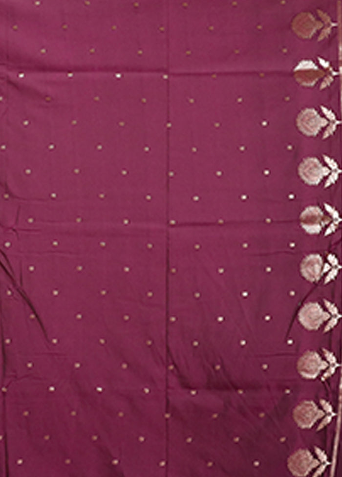 Purple Katan Silk Saree With Blouse Piece
