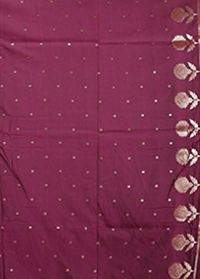 Purple Katan Silk Saree With Blouse Piece