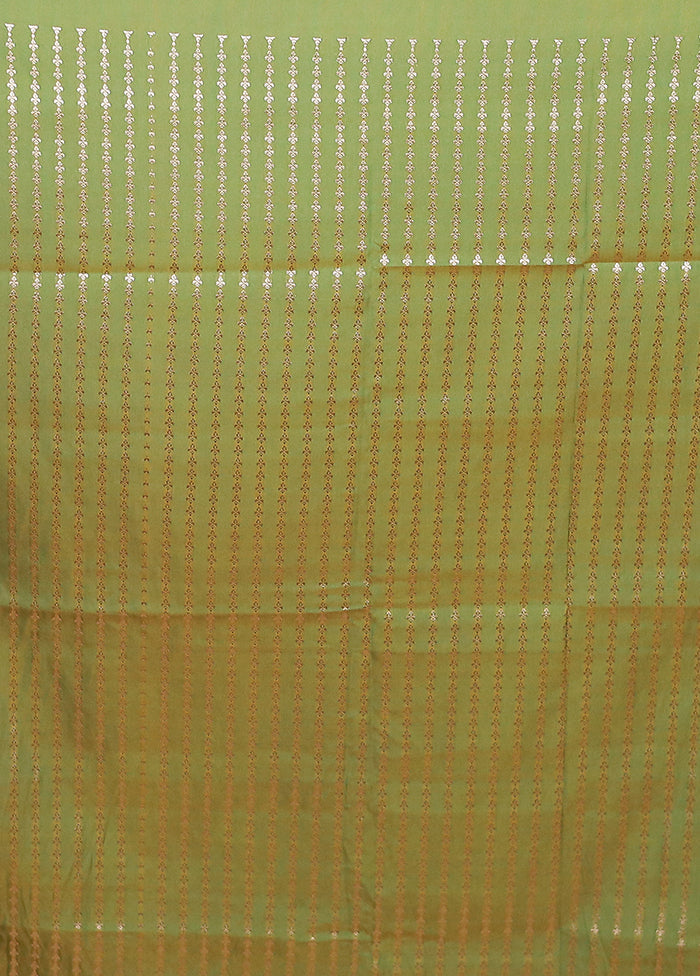 Green Katan Silk Saree With Blouse Piece