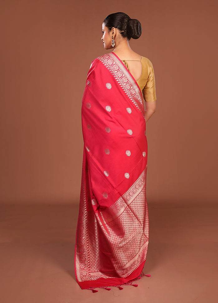 Red Katan Silk Saree With Blouse Piece