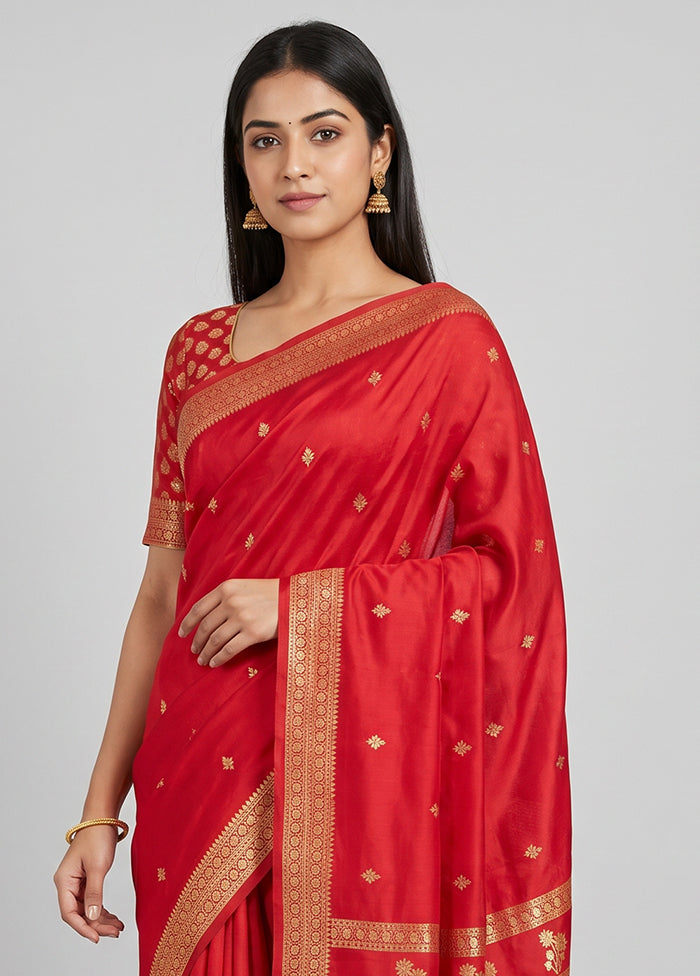 Pink Katan Silk Saree With Blouse Piece