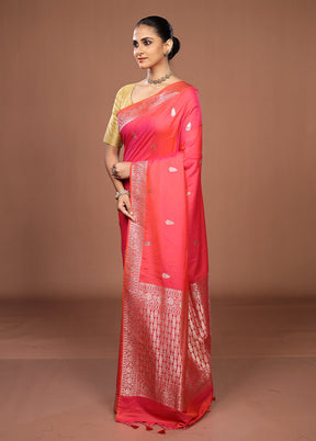 Pink Katan Silk Saree With Blouse Piece