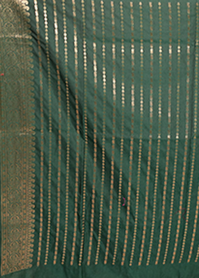 Green Katan Silk Saree With Blouse Piece