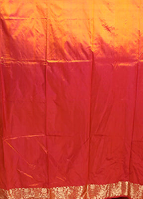 Pink Handloom Katan Pure Silk Saree With Blouse Piece