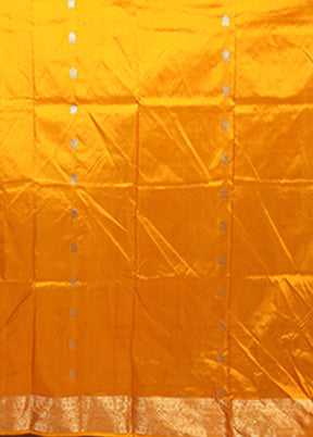 Yellow Handloom Katan Pure Silk Saree With Blouse Piece
