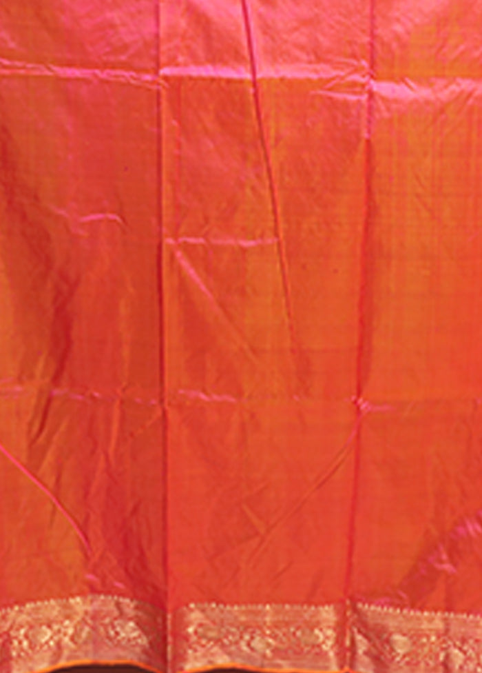 Pink Handloom Katan Pure Silk Saree With Blouse Piece