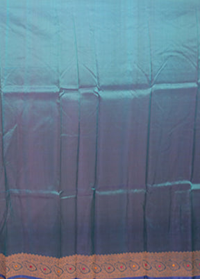 Blue Handloom Pure Organza Saree With Blouse Piece
