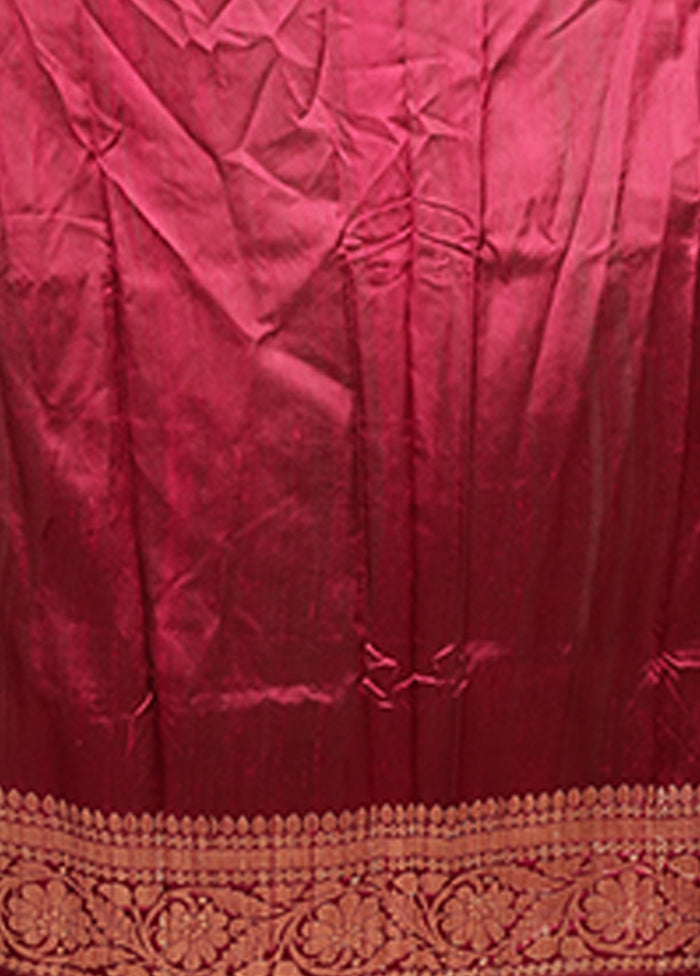 Purple Handloom Tussar Pure Silk Saree With Blouse Piece