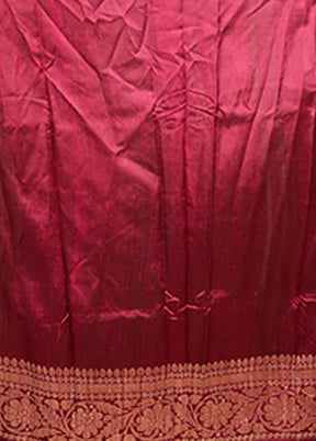 Purple Handloom Tussar Pure Silk Saree With Blouse Piece