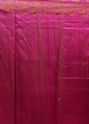 Purple Handloom Tussar Pure Silk Saree With Blouse Piece
