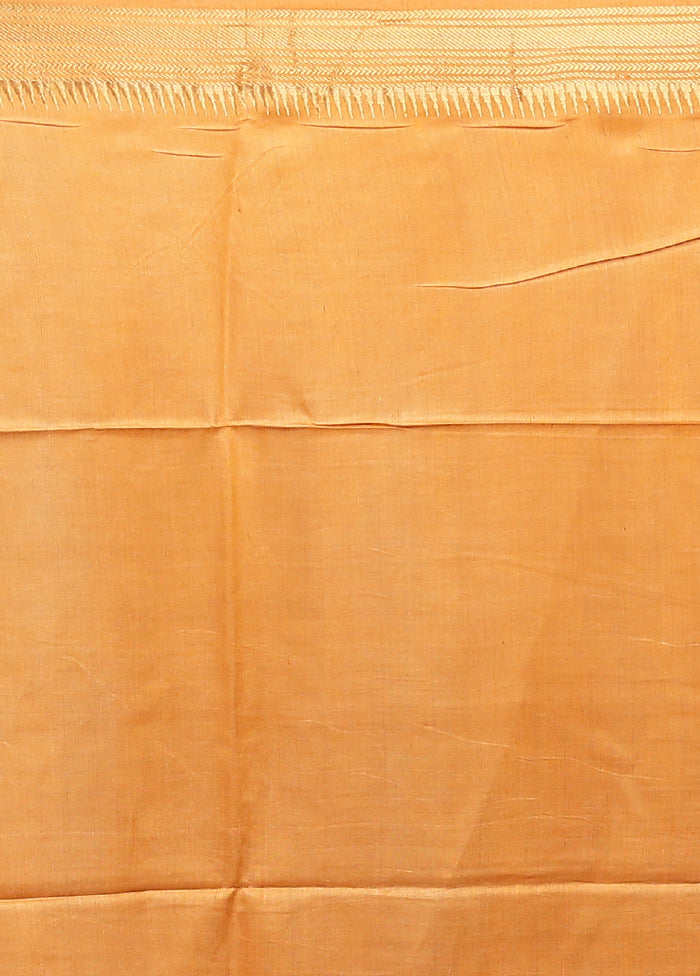Blue Handloom Tussar Pure Silk Saree With Blouse Piece
