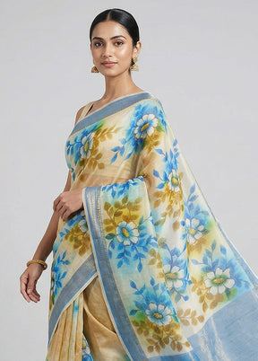 Purple Handloom Tussar Pure Silk Saree With Blouse Piece