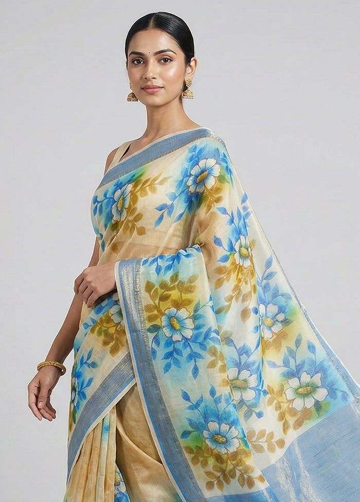 Purple Handloom Tussar Pure Silk Saree With Blouse Piece