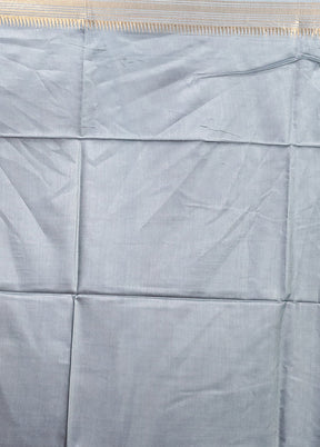 Blue Handloom Tussar Pure Silk Saree With Blouse Piece