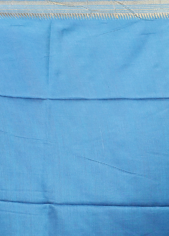 Purple Handloom Tussar Pure Silk Saree With Blouse Piece