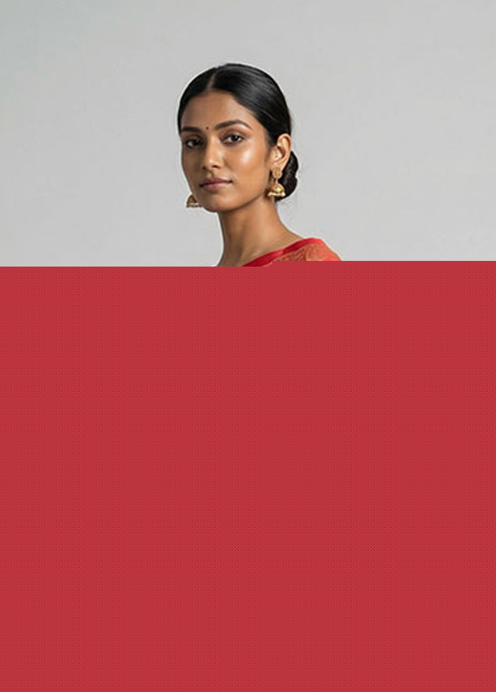 Red Banarasi Silk Saree With Blouse Piece