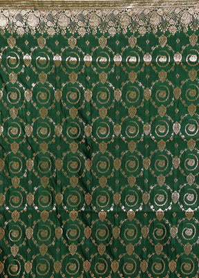 Green Banarasi Silk Saree With Blouse Piece