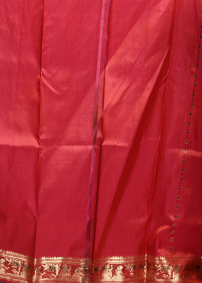 Red Handloom Swarnachuri Pure Silk Saree With Blouse Piece