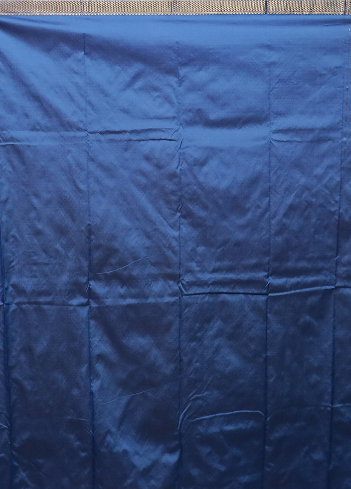 Blue Kanjivaram Silk Saree With Blouse Piece
