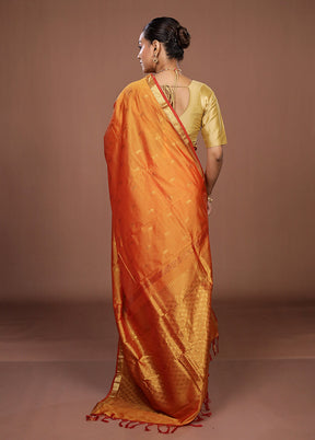 Yellow Kanjivaram Silk Saree With Blouse Piece