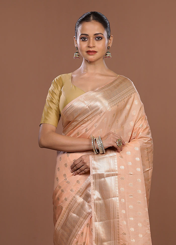 Pink Dupion Silk Saree With Blouse Piece