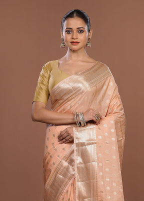 Pink Dupion Silk Saree With Blouse Piece