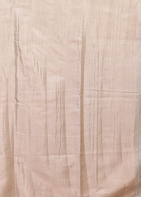 Cream Dupion Silk Saree With Blouse Piece
