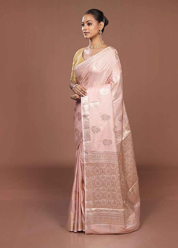 Pink Dupion Silk Saree With Blouse Piece