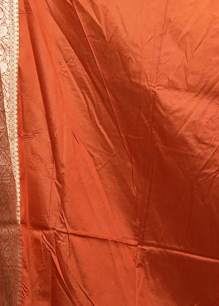 Brown Katan Silk Saree With Blouse Piece