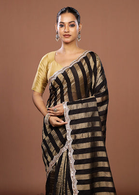 Black Organza Saree With Blouse Piece
