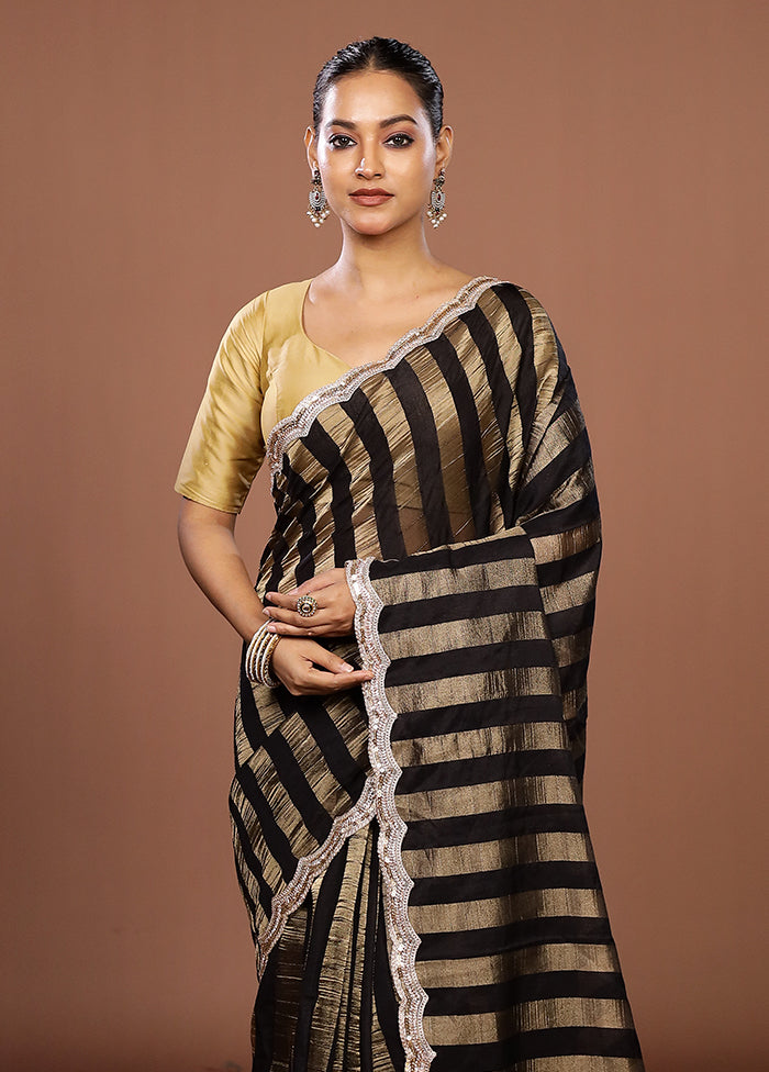Black Organza Saree With Blouse Piece