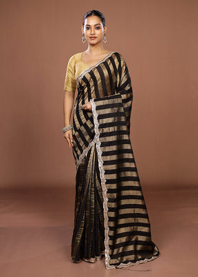 Black Organza Saree With Blouse Piece